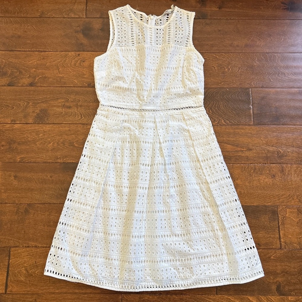 Vineyard Vines Sleeveless Eyelet Fit and Flare Mini Dress White Women's Size 0
